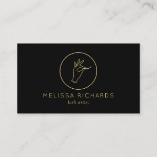 Cartão De Visita Preto minimalista da composição do logotipo da m