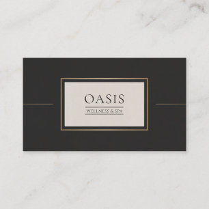 Cartão De Visita Preto minimalista elegante e profissional Dourado