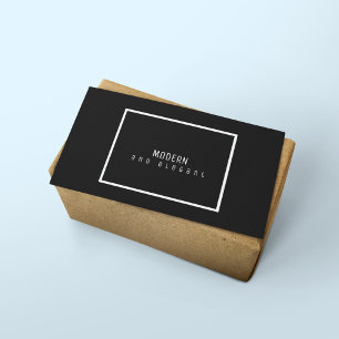 Cartão De Visita preto minimalista moderno e elegante