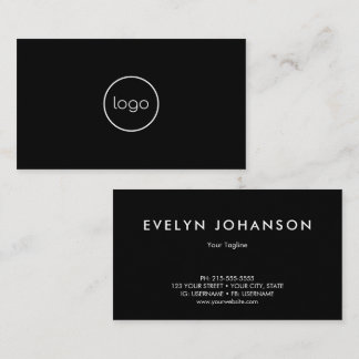 Cartão De Visita Preto minimalista profissional