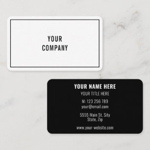 Cartão De Visita Preto Moderno - Cores Personalizadas de Negócios