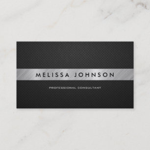 Cartão De Visita Preto moderno elegante e de prata profissionais