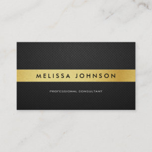 Cartão De Visita Preto moderno elegante profissional e ouro
