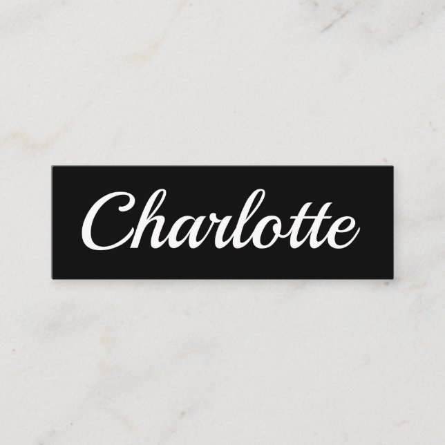 Cartão de visita preto moderno minimalista na moda (Frente)