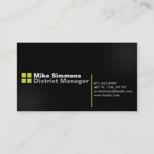 Cartão De Visita Preto no preto com verde
