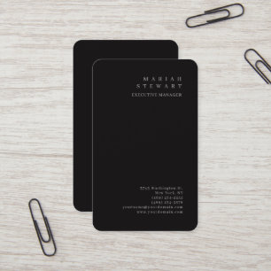 Cartão De Visita Preto Noturno Minimalista Elegante Moderno Simples