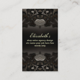 cartão de visita preto ornamentado