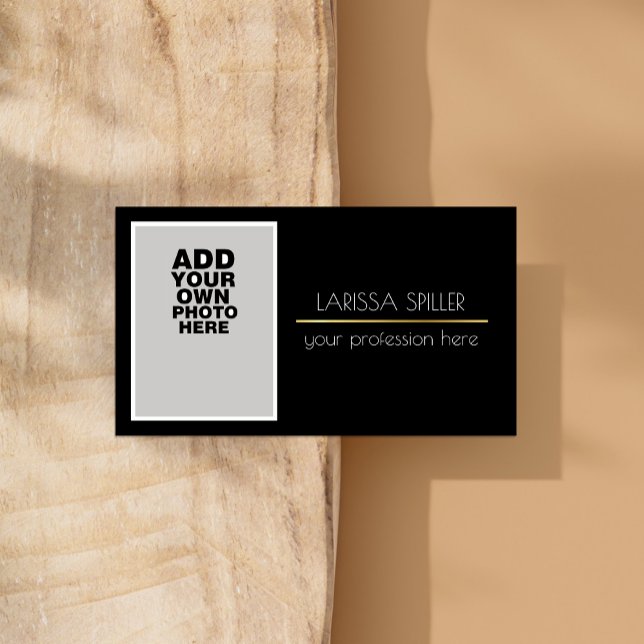 Cartão De Visita Preto para fotografia profissional (Criador carregado)