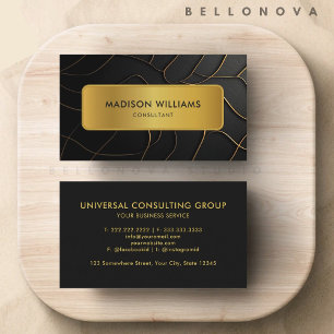 Cartão De Visita Preto personalizável e profissional Dourado