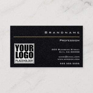Cartão De Visita Preto Premium com logotipo e foto para funcionário