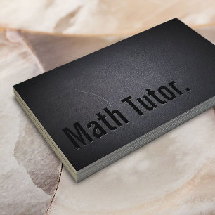 Cartão De Visita Preto profissional minimalista do Tutor de matemá