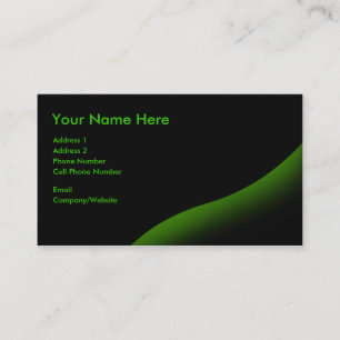 Cartão de visita - preto - redemoinho verde