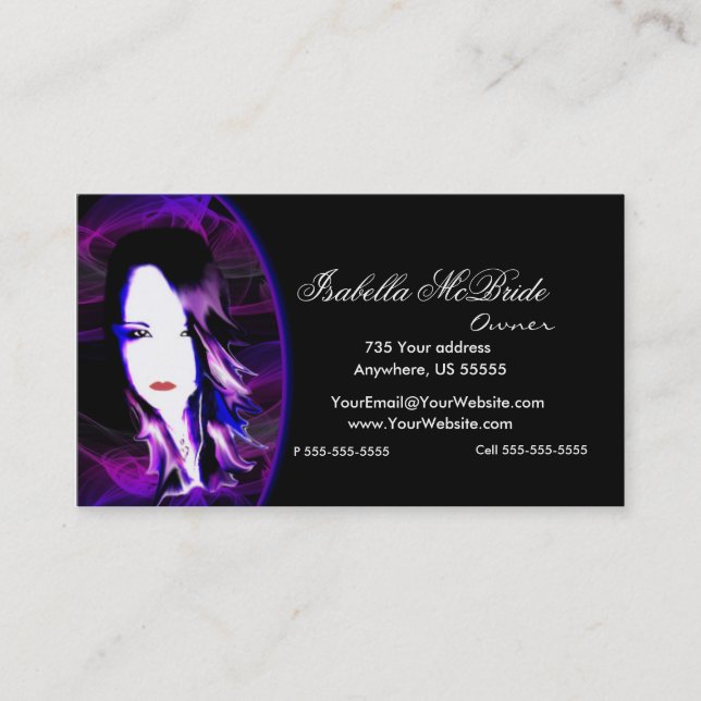 Cartão de visita preto & roxo mau 2 do (Frente)