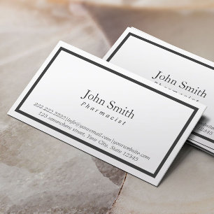 Cartão de visita preto simples do farmacêutico d