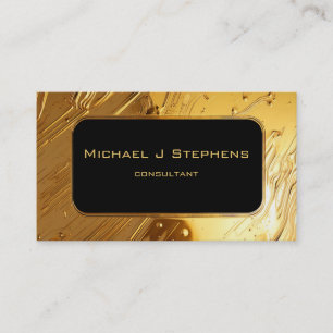 Cartão De Visita Preto sobre líquido Dourado