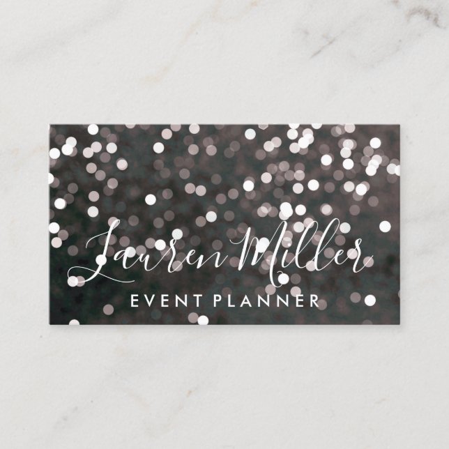 Cartão de visita - preto Sparkling dos negócios (Frente)