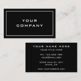 Cartão de visita preto suas cores e fonte