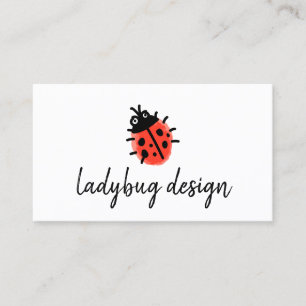 Cartão De Visita Preto Vermelho Ladybug