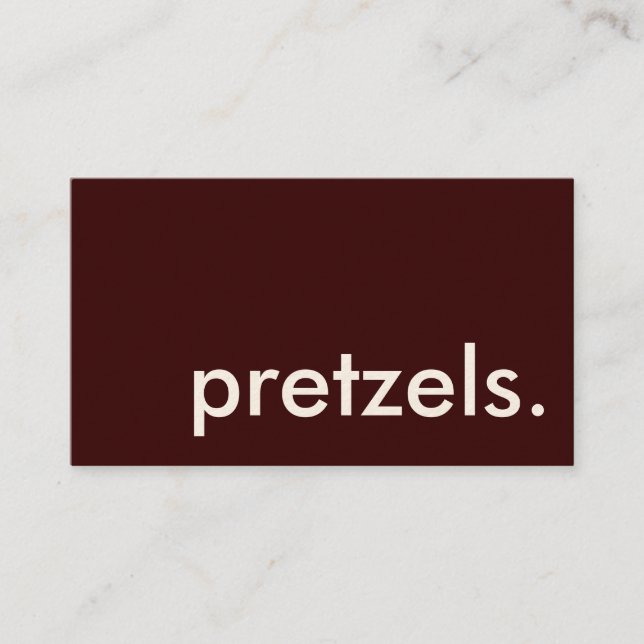 Cartão De Visita pretzels. (Frente)