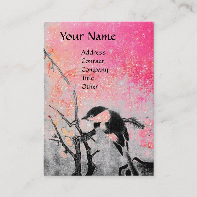 Cartão De Visita PRIMAVERA BIRD, violeta rosa castanho (Frente)