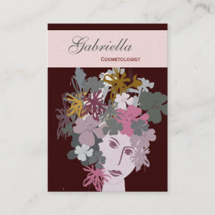 Cartão De Visita Primavera Floral Blooming Beauoming Face Mulher