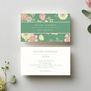 Cartão De Visita Primavera Nature Floral Boho
