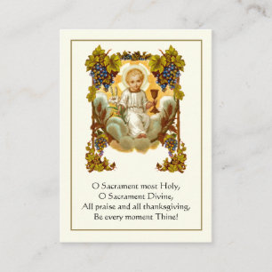 Cartão De Visita Primeira Sagrada Comunhão Oração Anima Christi