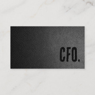 Cartão De Visita Primeiro CFO de Couro Falso Preto
