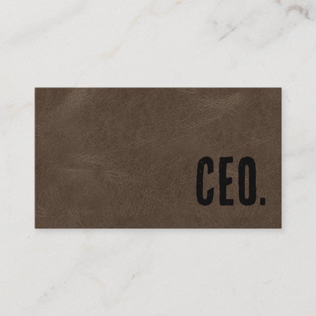 Cartão De Visita Primeiro-Ministro Brown Faux Leather CEO (Frente)