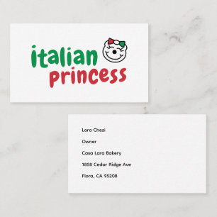 Cartão De Visita Princesa Italiana - Urso Bonito Desenhado À Mão