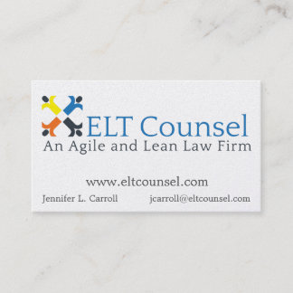 Cartão de visita principal para o conselho do ELT