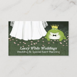 Cartão De Visita Príncipe do sapo e noiva - casamento do conto de