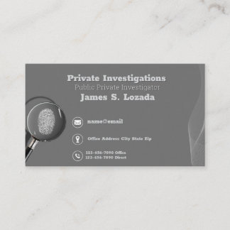 Cartão De Visita private investigator business cards Detective 