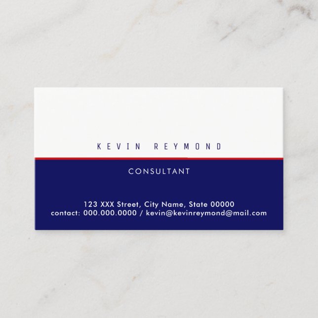 Cartão De Visita pro business card half blue / half white (Frente)