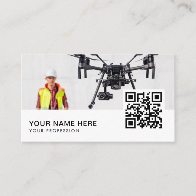 Cartão De Visita pro drone pilote QR Code (Frente)
