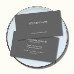 Cartão De Visita Procurador de Cinzas de Textura Elegante Simples<br><div class="desc">Simples modelo de cartão de negócios elegante com fundo de cinza escura texturizado. Perfeito para consultores,  advogados,  empresas financeiras ou jurídicas relacionadas.</div>