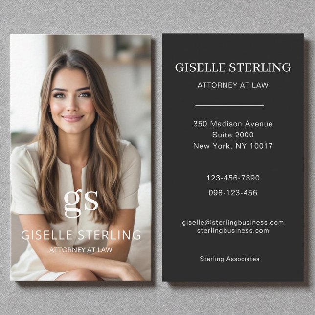 Cartão De Visita Procurador de Luxo em Direito Foto Profissional (Criador carregado)