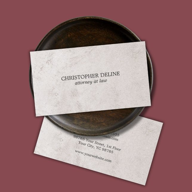 Cartão De Visita Procurador de Textura de Pedra Simples e Elegante (Criador carregado)