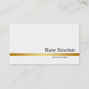 Cartão De Visita Procurador-Geral da Linha Dourada Mínima Elegante