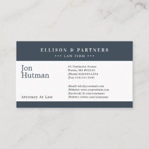 Cartão De Visita Procurador-Geral Grafite lisa elegante