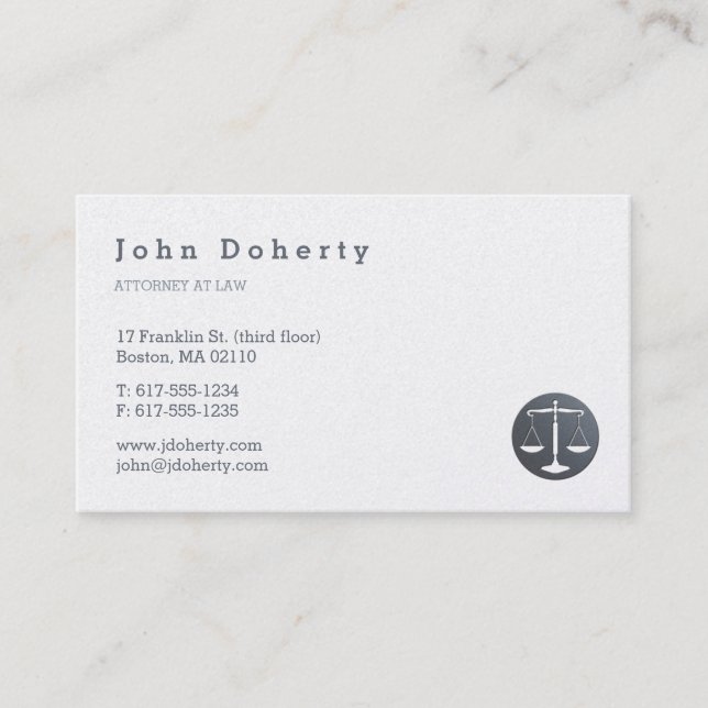 Cartão De Visita Procurador-Geral | Platina Elegante (Frente)