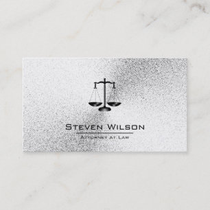Cartão De Visita Procurador na Lei White e Silver Steel Scale Legal
