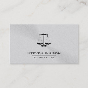 Cartão De Visita Procurador na Lei White e Silver Steel Scale Legal