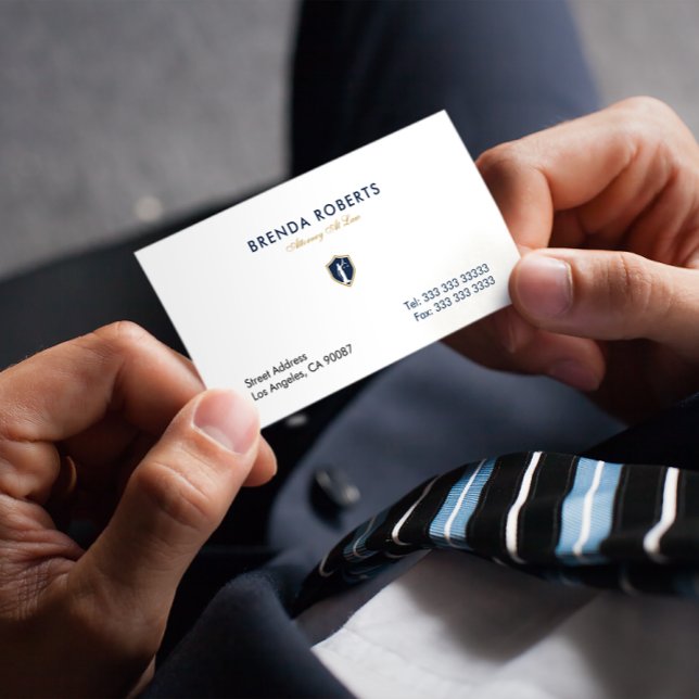 Cartão De Visita Procuradora-Crachá da Justiça Dourada Blue Lady (Criador carregado)