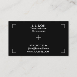 Cartão De Visita Produção do vídeo da fotografia