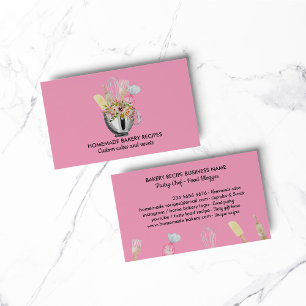 Cartão De Visita Produtos de pastelaria, cor-de-rosa
