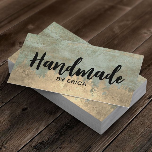 Cartão De Visita Produtos feitos à mão Bronze de colheita de flores (Criador carregado)