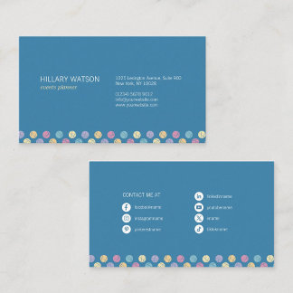Cartão De Visita profesional elegante redes sociales azul