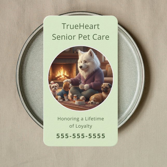 Cartão De Visita Profesional Senior Dog Sitter Dog Physical Therapy (Criador carregado)