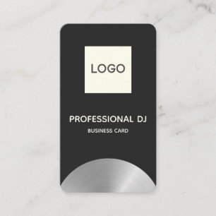 Cartão De Visita Professional 2020 DJ - Faux metálico com o logotip